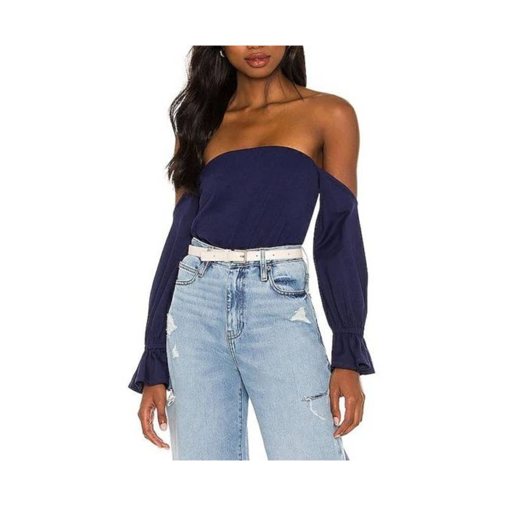 SUSANA MONACO Puff Sleeve Off-The-Shoulder Top - Picture 4 of 4